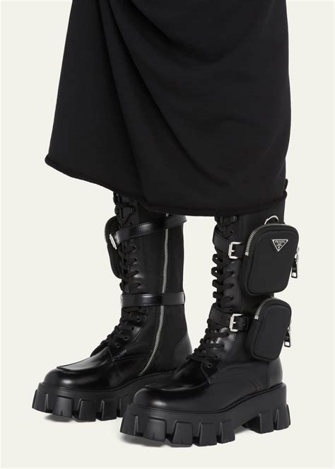 prada boots fit|prada combat boots with pouches.